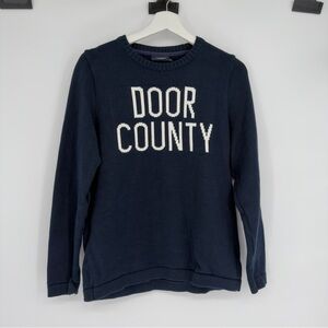 Holebrook Sweden Door Country Wisconsin Blue Knit Crewneck Sweater Medium